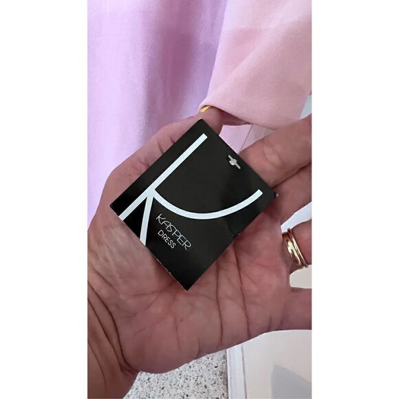 Kasper Women's Ruffle Sleeve Lined Sheath Dress Salmon Pink Size 10 NWT P1-120 - Picture 6 of 11